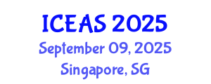 International Conference on Engineering and Applied Sciences (ICEAS) September 09, 2025 - Singapore, Singapore