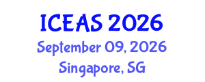 International Conference on Engineering and Applied Sciences (ICEAS) September 09, 2026 - Singapore, Singapore