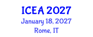 International Conference on Engineering and Architecture (ICEA) January 18, 2027 - Rome, Italy International Conference on Engineering and Architecture (ICEA) January 18, 2027 - Rome, Italy