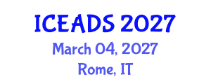 International Conference on Engineering and Design Sciences (ICEADS) March 04, 2027 - Rome, Italy International Conference on Engineering and Design Sciences (ICEADS) March 04, 2027 - Rome, Italy