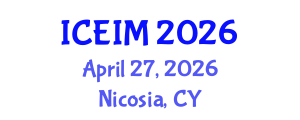 International Conference on Engineering and Innovative Materials (ICEIM) April 27, 2026 - Nicosia, Cyprus International Conference on Engineering and Innovative Materials (ICEIM) April 27, 2026 - Nicosia, Cyprus