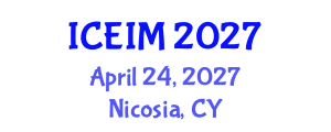 International Conference on Engineering and Innovative Materials (ICEIM) April 24, 2027 - Nicosia, Cyprus International Conference on Engineering and Innovative Materials (ICEIM) April 24, 2027 - Nicosia, Cyprus