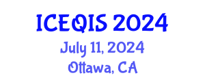 International Conference on Engineering and Quantum Information Sciences (ICEQIS) July 11, 2024 - Ottawa, Canada