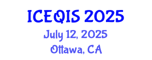 International Conference on Engineering and Quantum Information Sciences (ICEQIS) July 12, 2025 - Ottawa, Canada