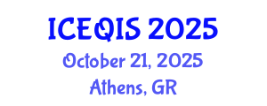 International Conference on Engineering and Quantum Information Sciences (ICEQIS) October 21, 2025 - Athens, Greece