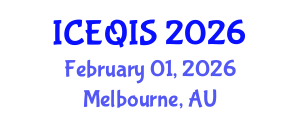 International Conference on Engineering and Quantum Information Sciences (ICEQIS) February 01, 2026 - Melbourne, Australia
