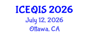 International Conference on Engineering and Quantum Information Sciences (ICEQIS) July 12, 2026 - Ottawa, Canada