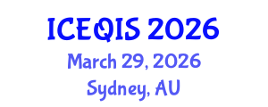 International Conference on Engineering and Quantum Information Sciences (ICEQIS) March 29, 2026 - Sydney, Australia