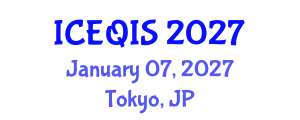 International Conference on Engineering and Quantum Information Sciences (ICEQIS) January 07, 2027 - Tokyo, Japan International Conference on Engineering and Quantum Information Sciences (ICEQIS) January 07, 2027 - Tokyo, Japan