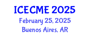 International Conference on Engineering Chemistry and Materials Engineering (ICECME) February 25, 2025 - Buenos Aires, Argentina