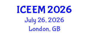 International Conference on Engineering, Economics and Management (ICEEM) July 26, 2026 - London, United Kingdom