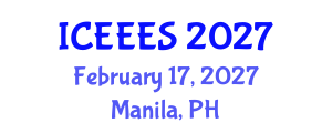 International Conference on Engineering, Environmental and Ecological Sciences (ICEEES) February 17, 2027 - Manila, Philippines International Conference on Engineering, Environmental and Ecological Sciences (ICEEES) February 17, 2027 - Manila, Philippines