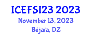 International Conference on Engineering Fluid Structure Interaction (ICEFSI23) November 13, 2023 - Béjaïa, Algeria International Conference on Engineering Fluid Structure Interaction (ICEFSI23) November 13, 2023 - Béjaïa, Algeria