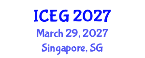 International Conference on Engineering Geology (ICEG) March 29, 2027 - Singapore, Singapore International Conference on Engineering Geology (ICEG) March 29, 2027 - Singapore, Singapore
