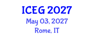 International Conference on Engineering Geology (ICEG) May 03, 2027 - Rome, Italy International Conference on Engineering Geology (ICEG) May 03, 2027 - Rome, Italy