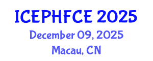 International Conference on Engineering Psychology, Human Factors and Cognitive Ergonomics (ICEPHFCE) December 09, 2025 - Macau, China
