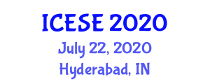 International Conference on Engineering, Sciences and Entrepreneurship (ICESE) July 22, 2020 - Hyderabad, India