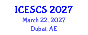 International Conference on Engineering Supply Chain Systems (ICESCS) March 22, 2027 - Dubai, United Arab Emirates International Conference on Engineering Supply Chain Systems (ICESCS) March 22, 2027 - Dubai, United Arab Emirates