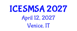 International Conference on Engineering Systems Modeling, Simulation and Analysis (ICESMSA) April 12, 2027 - Venice, Italy International Conference on Engineering Systems Modeling, Simulation and Analysis (ICESMSA) April 12, 2027 - Venice, Italy