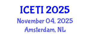 International Conference on Engineering, Technology and Innovation (ICETI) November 04, 2025 - Amsterdam, Netherlands