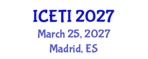 International Conference on Engineering, Technology and Innovation (ICETI) March 25, 2027 - Madrid, Spain International Conference on Engineering, Technology and Innovation (ICETI) March 25, 2027 - Madrid, Spain
