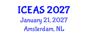 International Conference on English and American Studies (ICEAS) January 21, 2027 - Amsterdam, Netherlands International Conference on English and American Studies (ICEAS) January 21, 2027 - Amsterdam, Netherlands