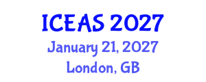 International Conference on English and American Studies (ICEAS) January 21, 2027 - London, United Kingdom International Conference on English and American Studies (ICEAS) January 21, 2027 - London, United Kingdom