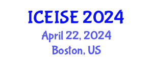 International Conference on Enterprise Information Systems and Engineering (ICEISE) April 22, 2024 - Boston, United States