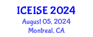 International Conference on Enterprise Information Systems and Engineering (ICEISE) August 05, 2024 - Montreal, Canada
