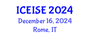 International Conference on Enterprise Information Systems and Engineering (ICEISE) December 16, 2024 - Rome, Italy