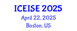International Conference on Enterprise Information Systems and Engineering (ICEISE) April 22, 2025 - Boston, United States