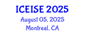 International Conference on Enterprise Information Systems and Engineering (ICEISE) August 05, 2025 - Montreal, Canada