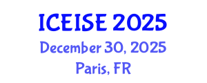 International Conference on Enterprise Information Systems and Engineering (ICEISE) December 30, 2025 - Paris, France