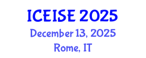 International Conference on Enterprise Information Systems and Engineering (ICEISE) December 13, 2025 - Rome, Italy
