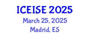 International Conference on Enterprise Information Systems and Engineering (ICEISE) March 25, 2025 - Madrid, Spain