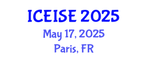 International Conference on Enterprise Information Systems and Engineering (ICEISE) May 17, 2025 - Paris, France