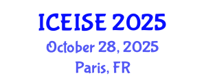 International Conference on Enterprise Information Systems and Engineering (ICEISE) October 28, 2025 - Paris, France