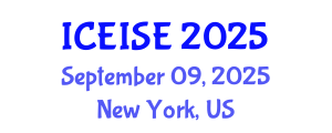 International Conference on Enterprise Information Systems and Engineering (ICEISE) September 09, 2025 - New York, United States
