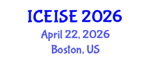 International Conference on Enterprise Information Systems and Engineering (ICEISE) April 22, 2026 - Boston, United States