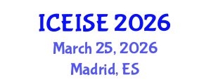 International Conference on Enterprise Information Systems and Engineering (ICEISE) March 25, 2026 - Madrid, Spain