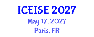 International Conference on Enterprise Information Systems and Engineering (ICEISE) May 17, 2027 - Paris, France International Conference on Enterprise Information Systems and Engineering (ICEISE) May 17, 2027 - Paris, France