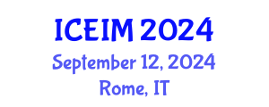 International Conference on Entrepreneurship and Innovation Management (ICEIM) September 12, 2024 - Rome, Italy