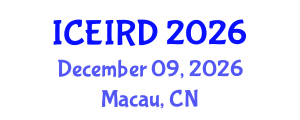 International Conference on Entrepreneurship, Innovation and Regional Development (ICEIRD) December 09, 2026 - Macau, China International Conference on Entrepreneurship, Innovation and Regional Development (ICEIRD) December 09, 2026 - Macau, China