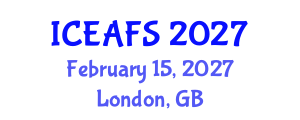 International Conference on Environment, Agriculture and Food Sciences (ICEAFS) February 15, 2027 - London, United Kingdom International Conference on Environment, Agriculture and Food Sciences (ICEAFS) February 15, 2027 - London, United Kingdom