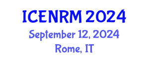 International Conference on Environment and Natural Resources Management (ICENRM) September 12, 2024 - Rome, Italy