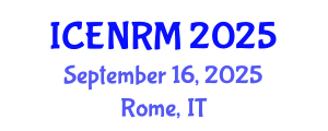 International Conference on Environment and Natural Resources Management (ICENRM) September 16, 2025 - Rome, Italy