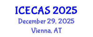 International Conference on Environment, Climate and Atmospheric Sciences (ICECAS) December 29, 2025 - Vienna, Austria International Conference on Environment, Climate and Atmospheric Sciences (ICECAS) December 29, 2025 - Vienna, Austria