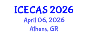 International Conference on Environment, Climate and Atmospheric Sciences (ICECAS) April 06, 2026 - Athens, Greece International Conference on Environment, Climate and Atmospheric Sciences (ICECAS) April 06, 2026 - Athens, Greece