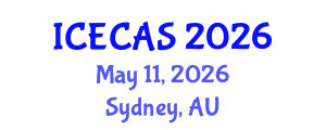 International Conference on Environment, Climate and Atmospheric Sciences (ICECAS) May 11, 2026 - Sydney, Australia International Conference on Environment, Climate and Atmospheric Sciences (ICECAS) May 11, 2026 - Sydney, Australia