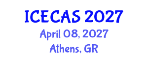 International Conference on Environment, Climate and Atmospheric Sciences (ICECAS) April 08, 2027 - Athens, Greece International Conference on Environment, Climate and Atmospheric Sciences (ICECAS) April 08, 2027 - Athens, Greece